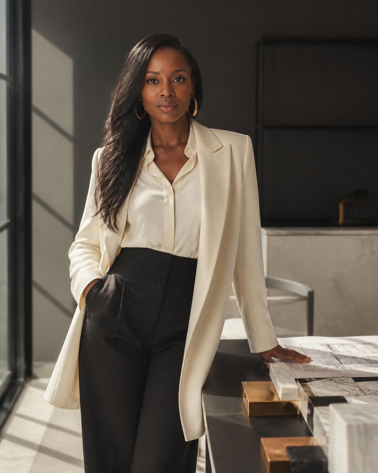 Editorial portrait representing a woman founder building her enterprise